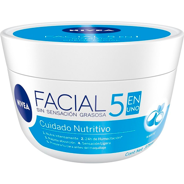 CRA NIVEA FAC 5EN1 CUID NUT 375ML