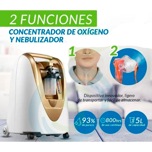 CONCENTRADOR DE OXIGENO 5LITROS C NEBULIZ Y ALARMA PUR INHALACARE