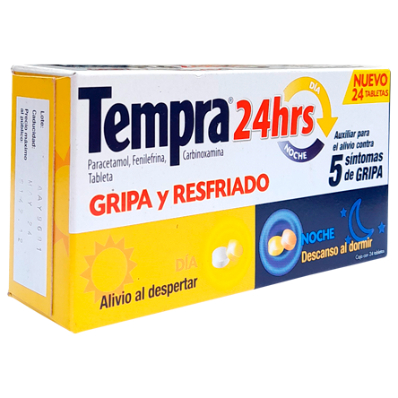 TEMPRA 24HRS DIA NOCHE TAB 24 N