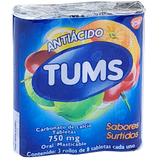 TUMS EXTRA SURT 750MG 3 ROLLOS TAB8