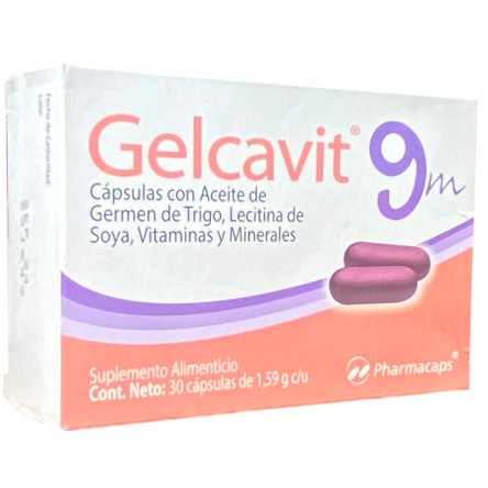 VITAMINA A B1 B2 B5 B6 B12 C D2 E ACIDO FOLICO GELCAVIT 9 M