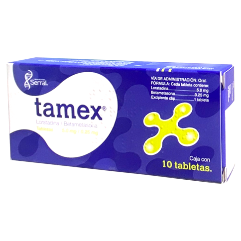 TAMEX 5 0MG C 10 TAB Betametasona Loratadina