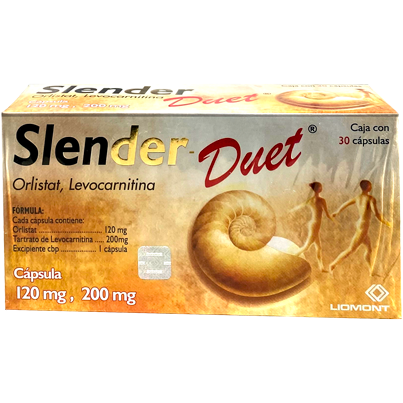 slender duet orlistat l carnitina Orlistat / L-carnitina 120 mg / 200 mg 90 cpsulas SLENDER DUET 120MG 200 MG