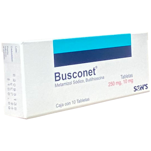 BUSCONET TAB C 10 Butilhioscina Metamizol