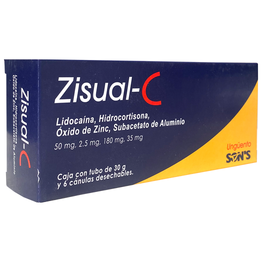 ZISUAL C CRE 30G 6 CANU Alu Hidrocortisona Lidocai Oxi De Zinc