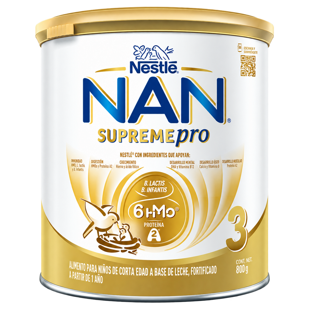 NAN 3 SUPREME PRO 800G — fondo transparente, formato 1:1