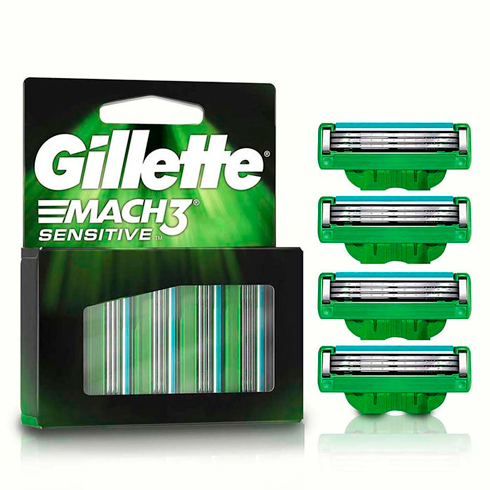 GILLETE MACH 3 SENSITIVE C 4 CARTUCHO