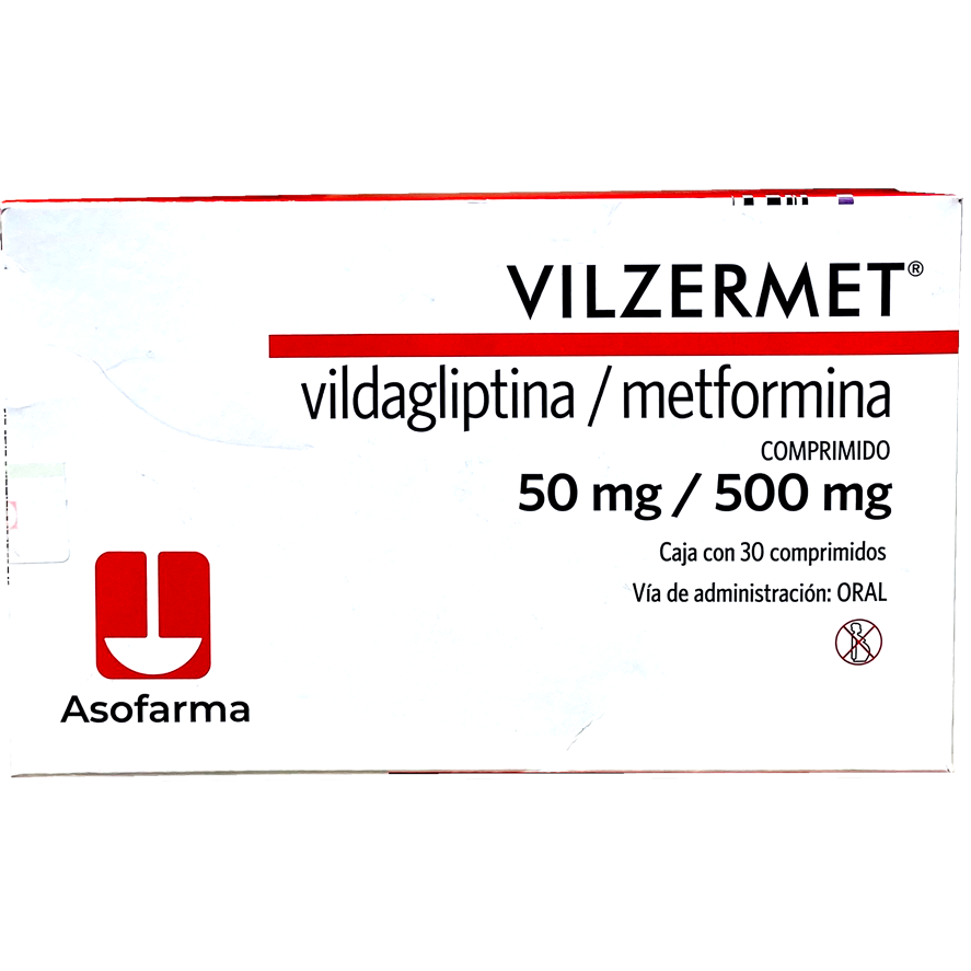 VILZERMET VILDAGLIPT METFORM 50MG 500MG C 30 COMPR
