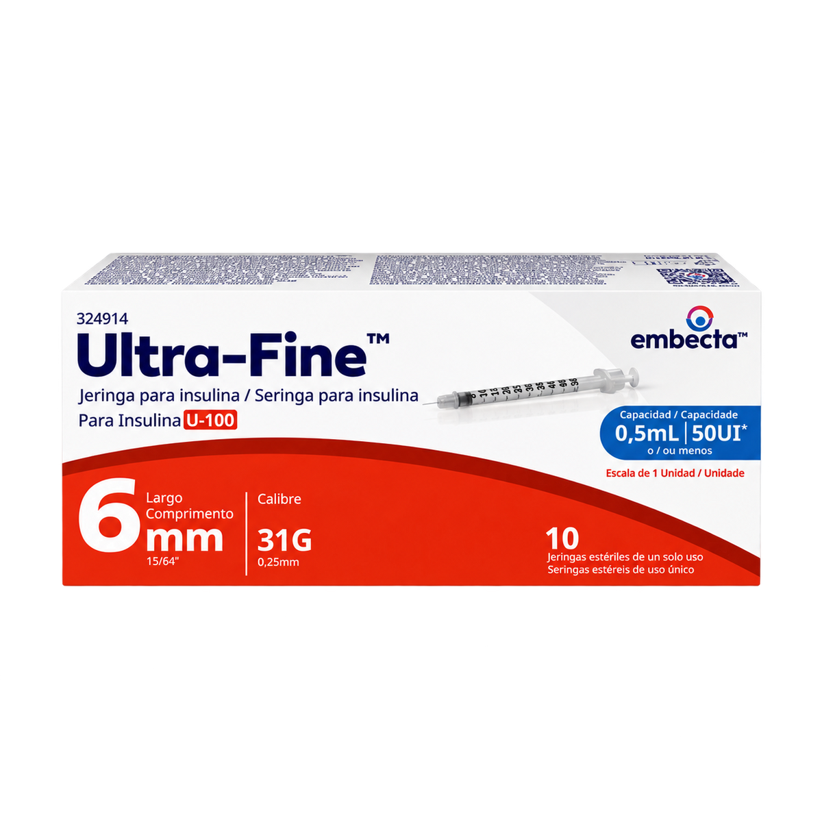 JERINGA EMBECTA  DES ULT FINEIN 0 5ML31GX6MM C 10