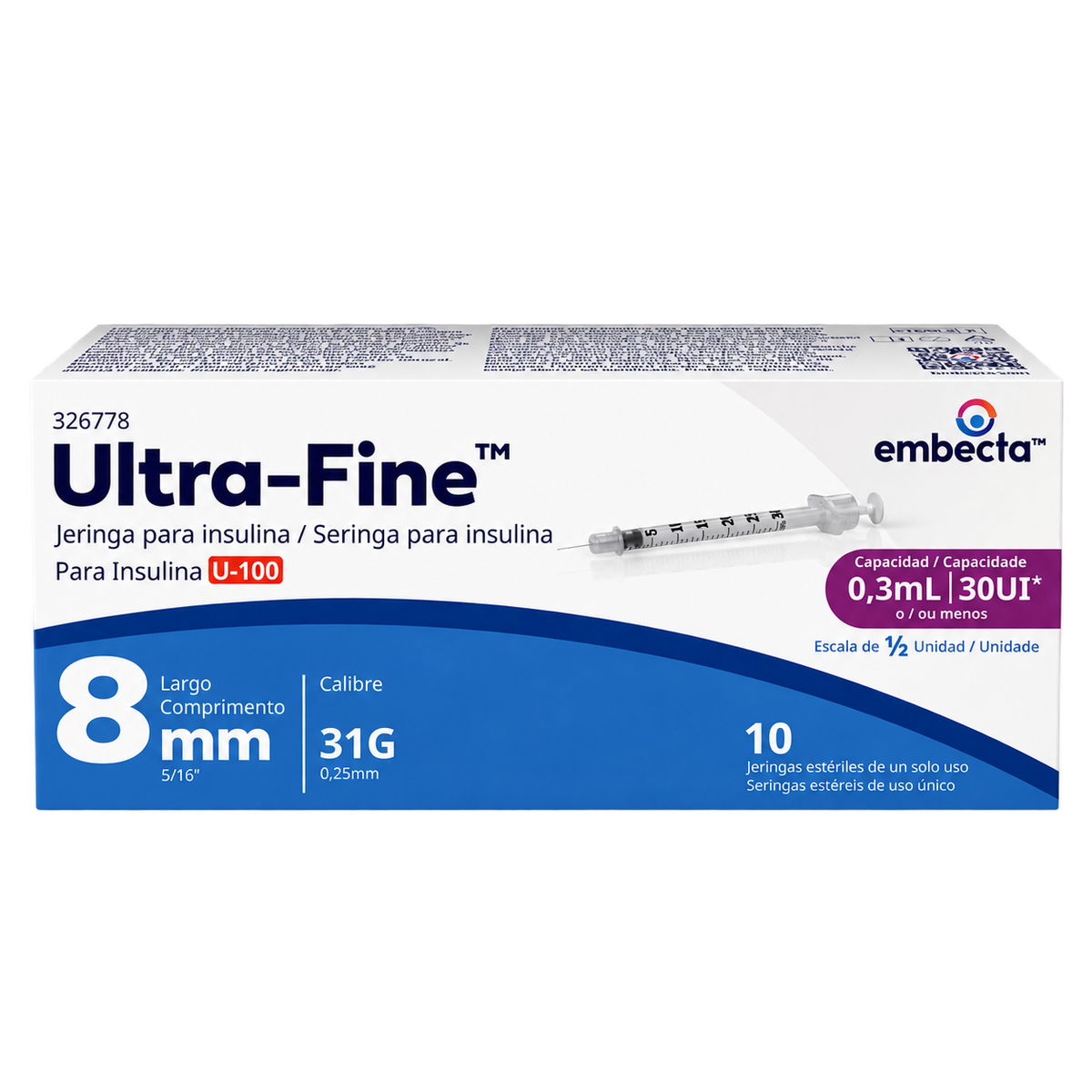 JERINGA EMBECTA DESCH UL FINE 0 3ML 31X8MM C 10