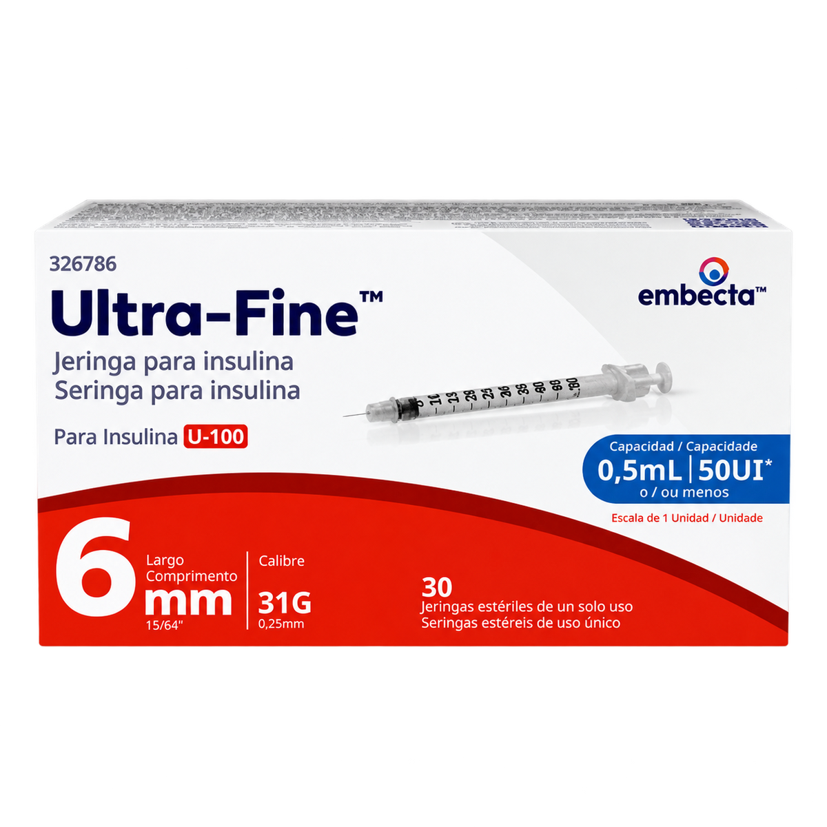 JERINGA EMBECTA DESCH ULT F 0 5ML 31X6MM C 30
