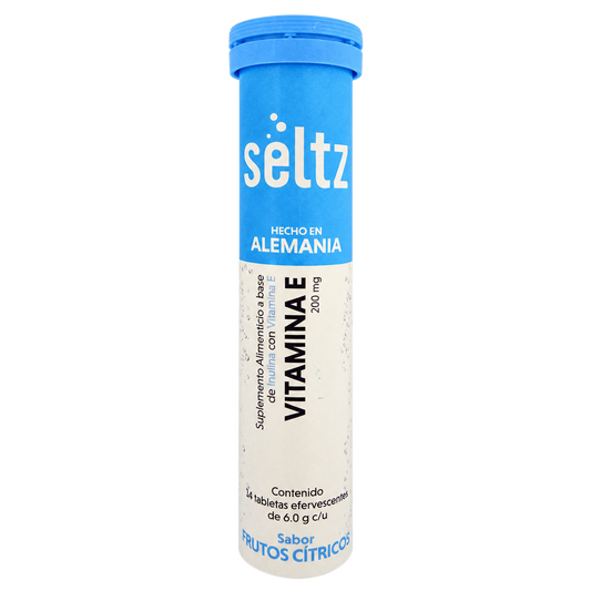 SELTZ VIT E SUP ALIM 14 TAB EFER — fondo transparente, formato 1:1