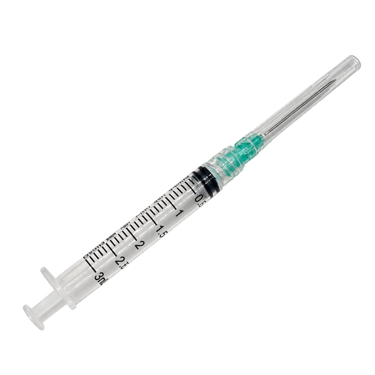 Jeringa Nipro 3 ml con aguja verde 21G x 32 mm, una pieza
