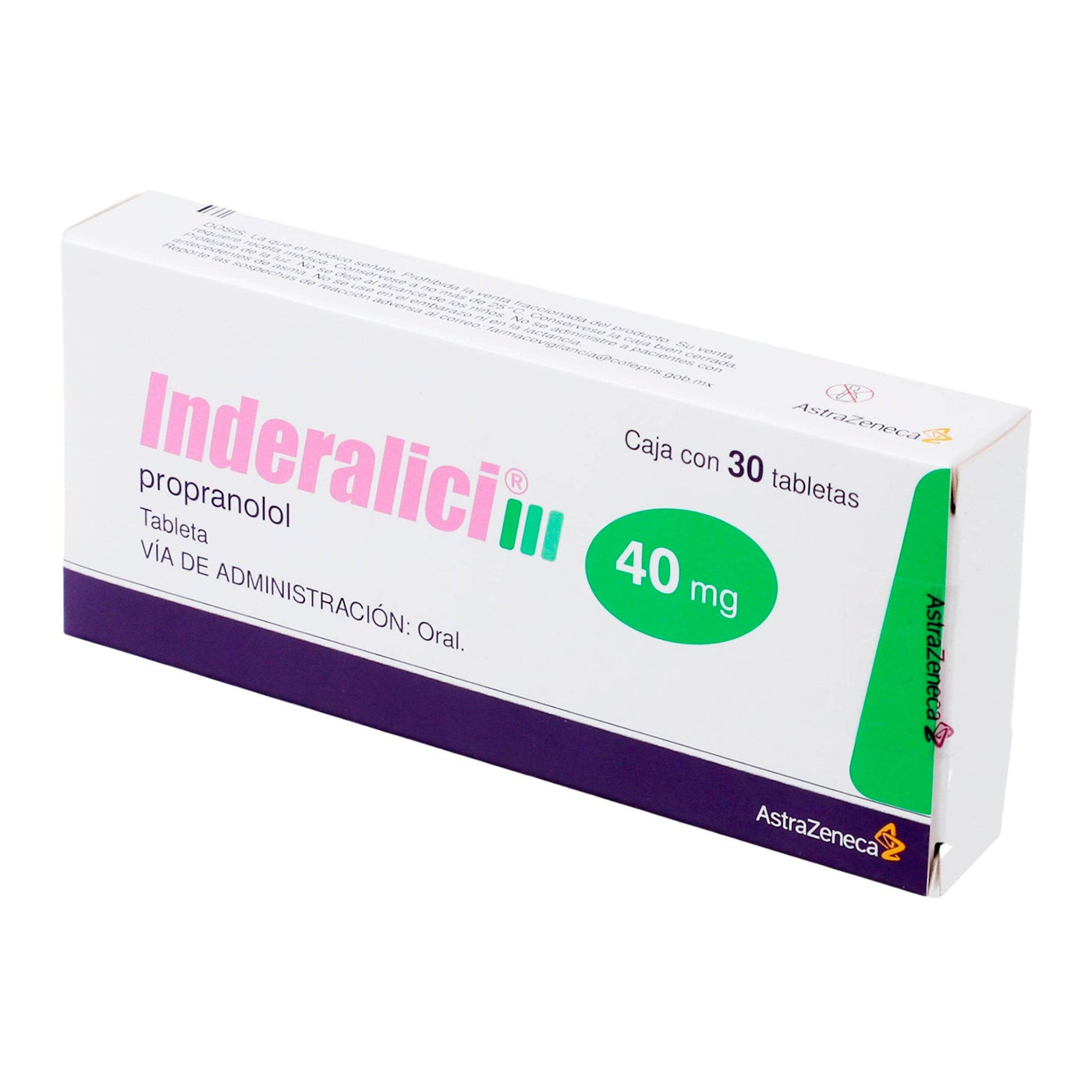 Inderalici 40 mg 30 tabletas