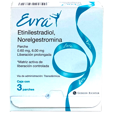 EVRA 6MG 600MCG 3 PARCHES