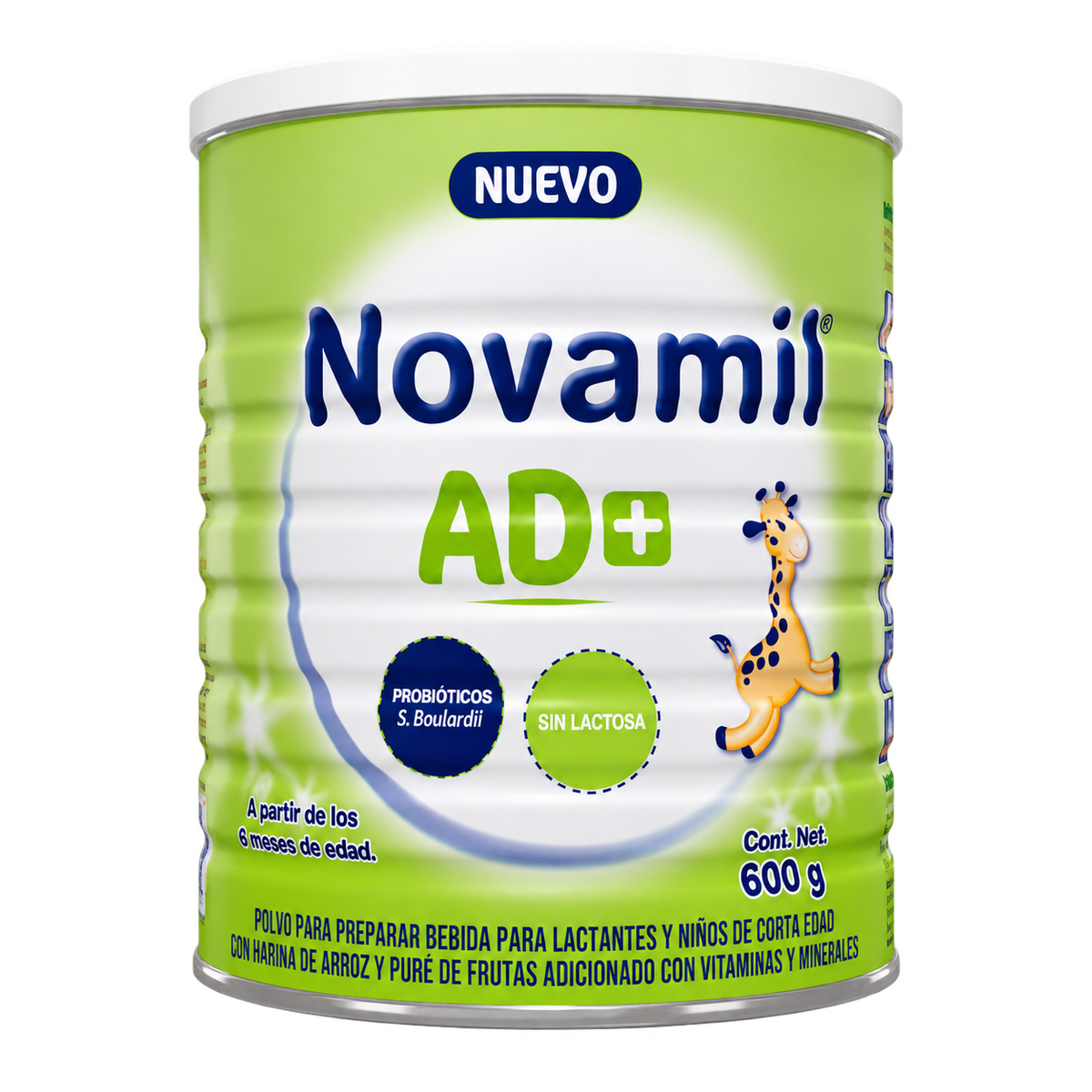 NOVAMIL AD MAS 600G 6MESES — fondo transparente, formato 1:1