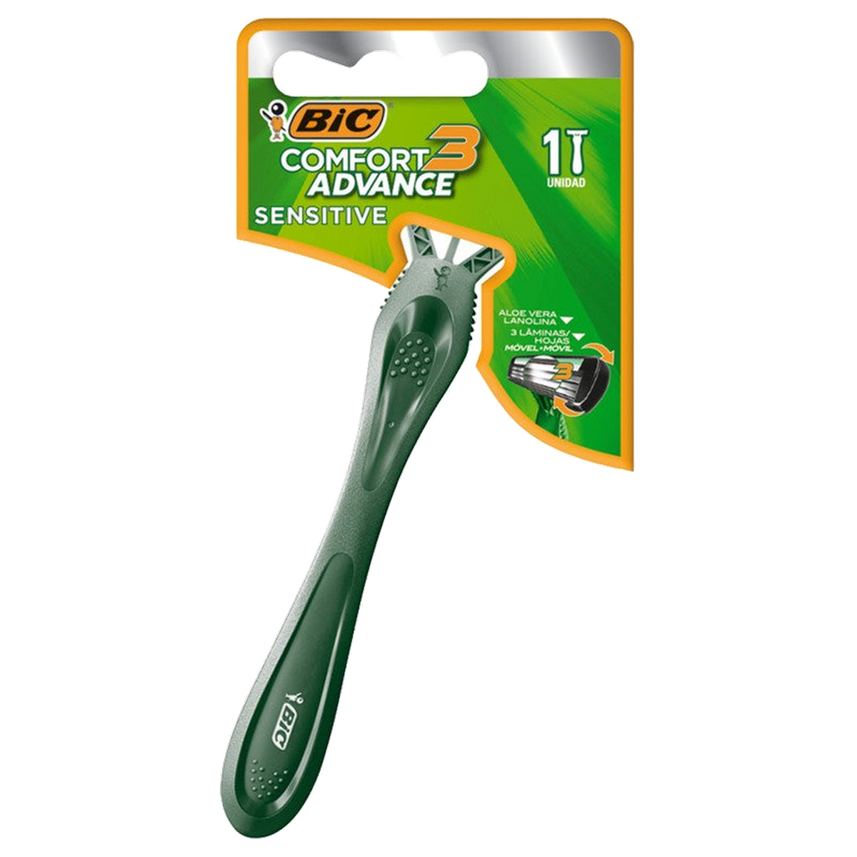 MAQ BIC CONFORT3 SENSITIVE CBZA MOV 1PZA VERDE