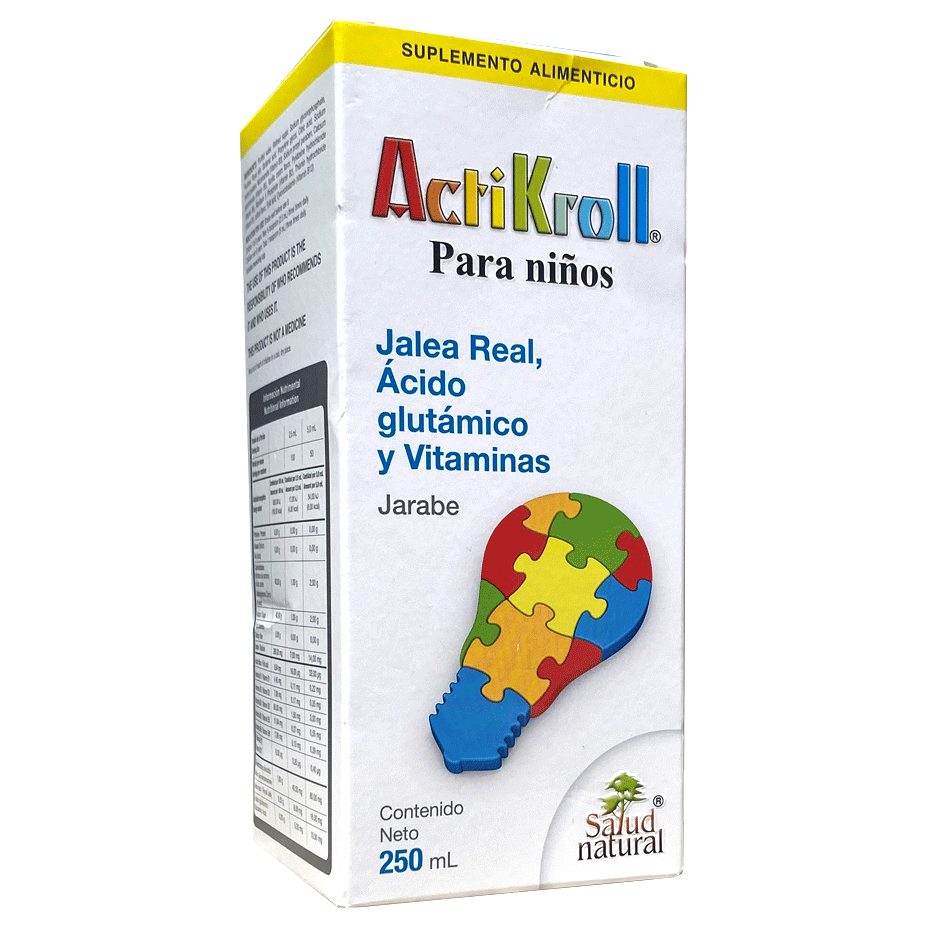 ACTIKROLL JARABE 250ML Ac Glutamico  Jalea Real  Sodio  Vitamina B1  B2  B3 B5  B6  B12
