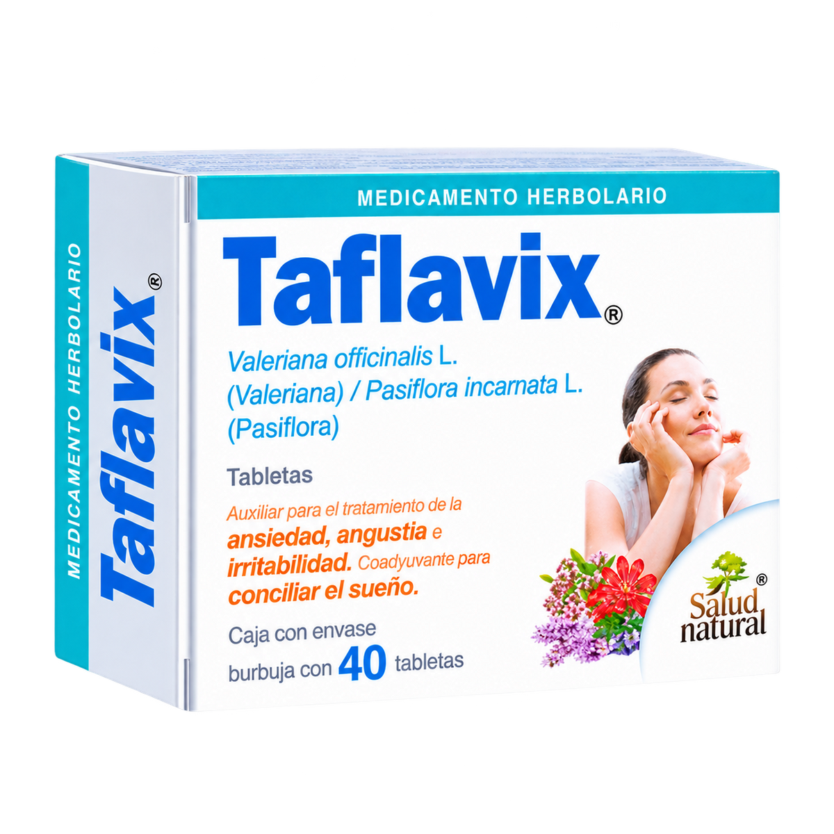 VALERIANAPASSIFLORA TAFLAVIX 40 TAB 100MG 60MG — fondo transparente, formato 1:1