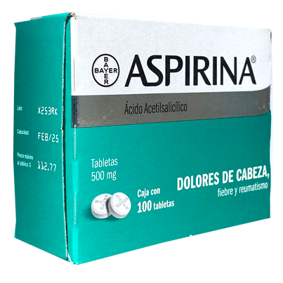 ASPIRINA 500 MG TAB 100