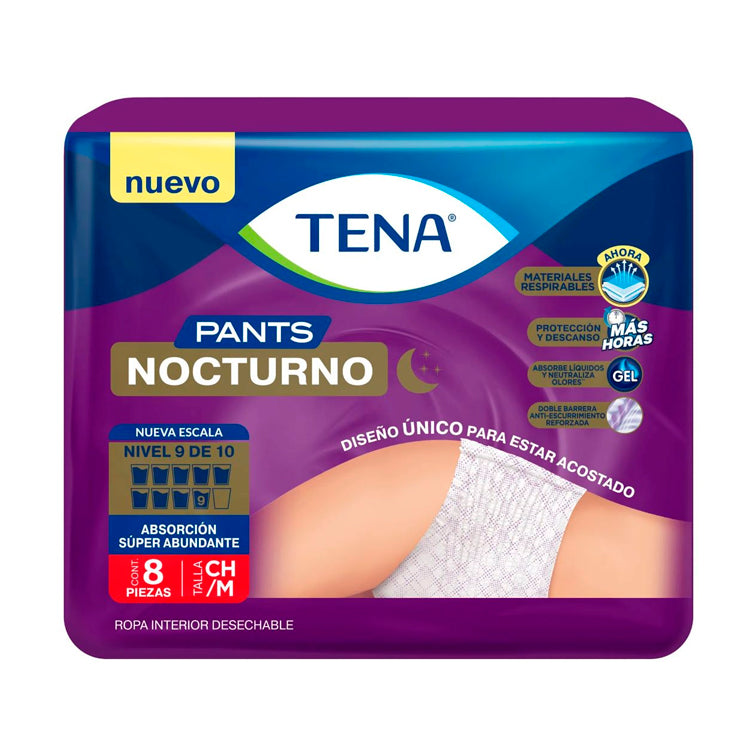 CALZ TENA PANTS NOCT CH MED 8PZ N