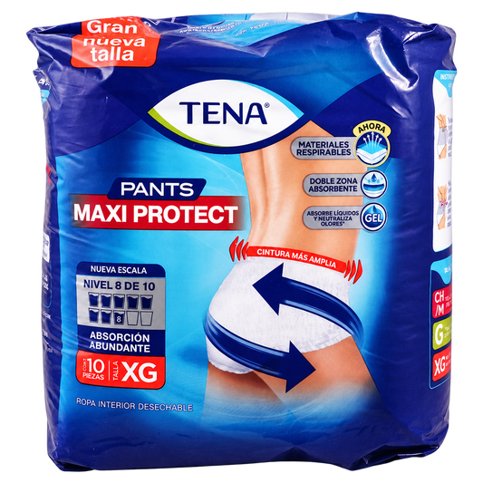 CALZ TENA PANTS MAXI PROT XG C 10 — fondo transparente, formato 1:1