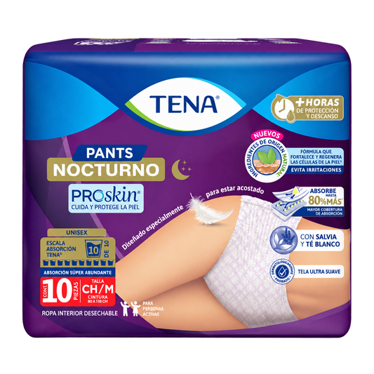 CALZ TENA PANTS NOCTURNO CH M C10 — fondo transparente, formato 1:1