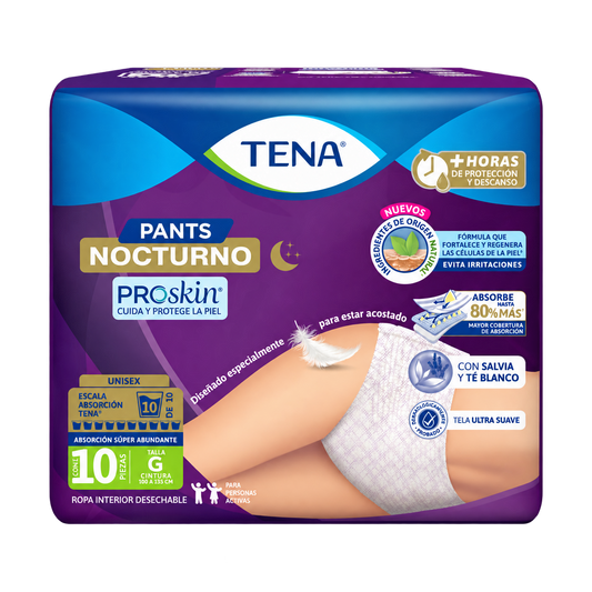 CALZ TENA PANTS NOCTURNO G C 10 — fondo transparente, formato 1:1