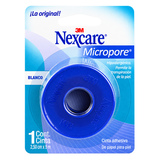 CINTA MICROPORE  B PACK BCO 2 5X5MT NEXCARE — fondo transparente