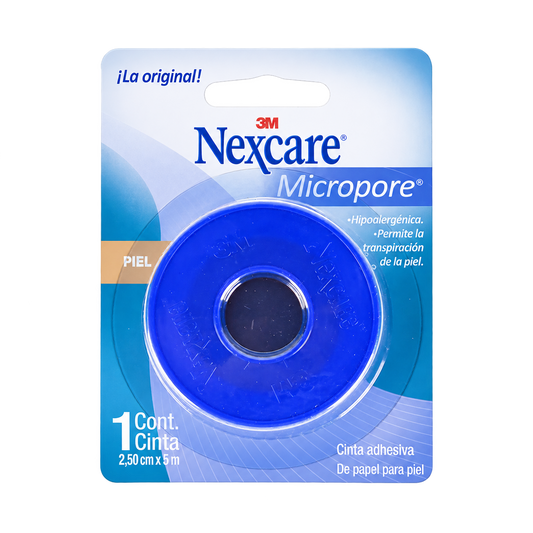 CINTA MICROPORE B PACK PIEL 2 5X5MT NEXCARE — fondo transparente