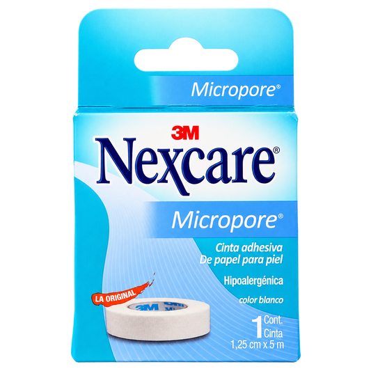 CINTA MICROPORE ECONOPACK BCO 1 25X5MT PZA NEXCARE — fondo transparente