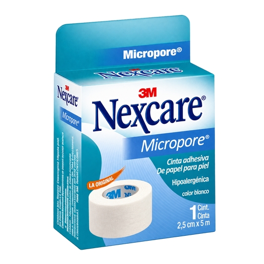 CINTA MICROPORE HOME BCO 2 5X5 MT NEXCARE — fondo transparente