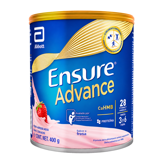 ENSURE ADVANCE FRESA PVO 400 G — fondo transparente, formato 1:1