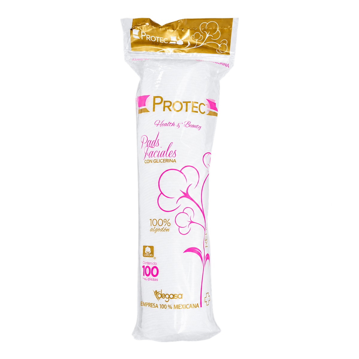 PROTEC PADS FACIALES 100 — fondo transparente, formato 1:1