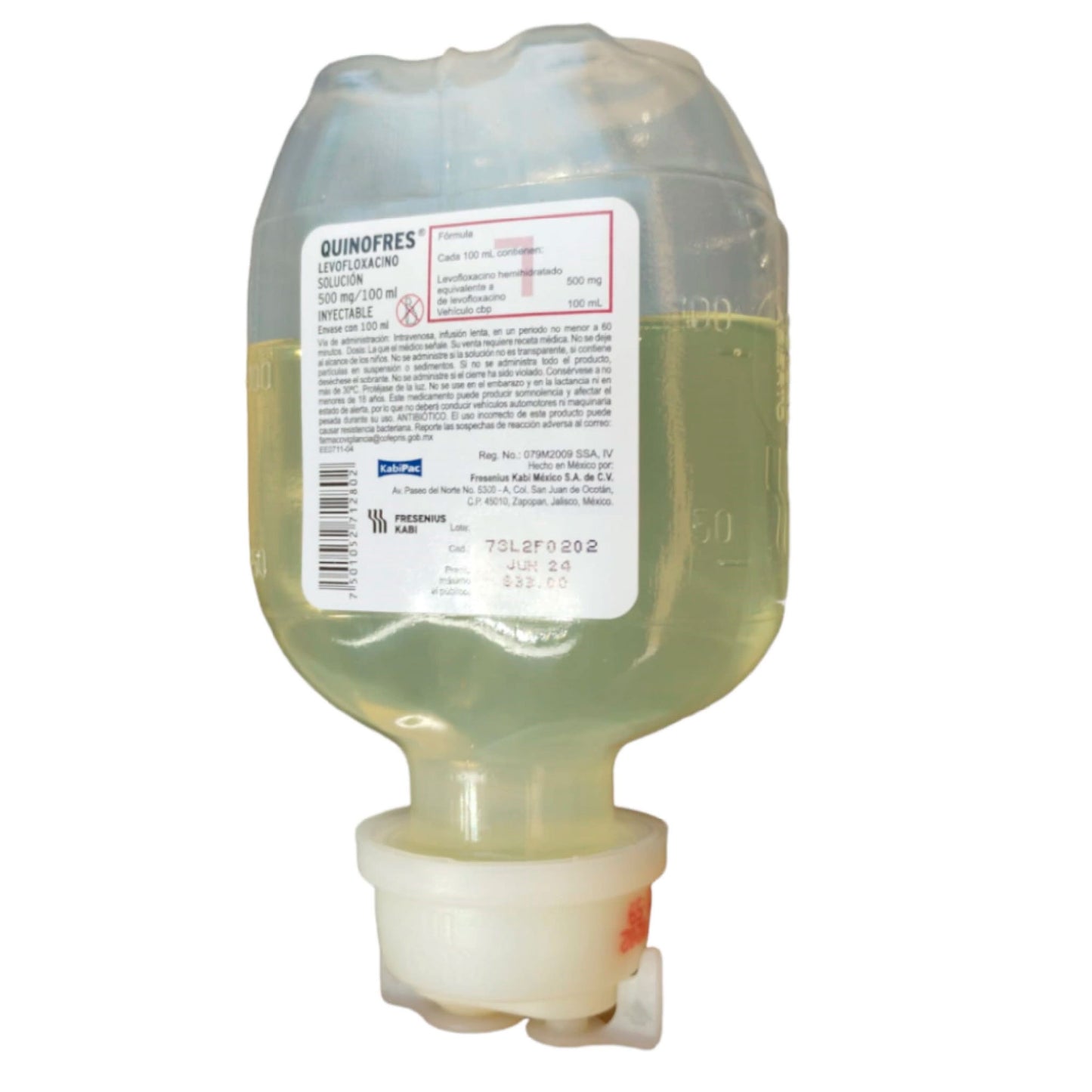 LEVOFLOXACINO QUINOFRES 500MG ML SL IY 100ML