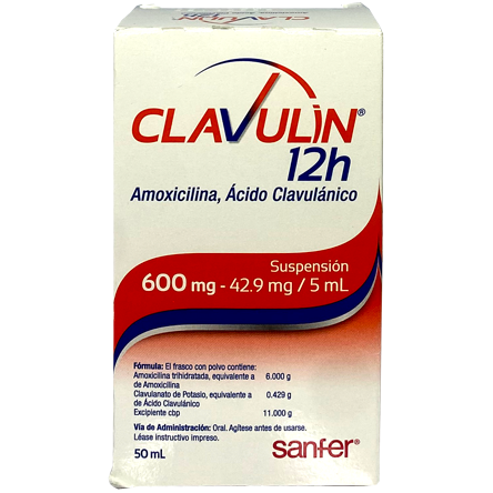 CLAVULIN 12H 600 42 9MG SUSP 50ML