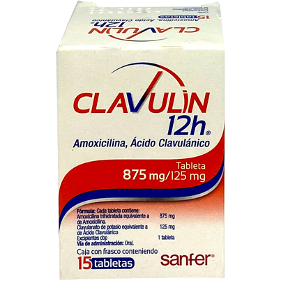 CLAVULIN 12H 875 125MG TAB 15