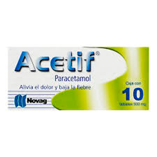 ACETIF 500MG TAB 10  Paracetamol