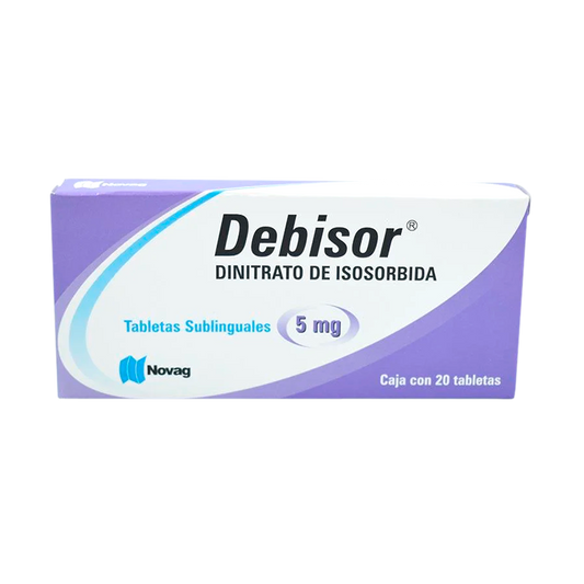 ISOSORBIDA DEBISOR TAB SUBLINGUAL 5 MG C 20 Dinitrato de isosorbida