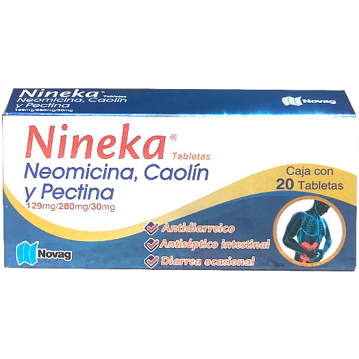 NINEKA 129 280 30MG TAB20 Neomicina Caolin Pectina