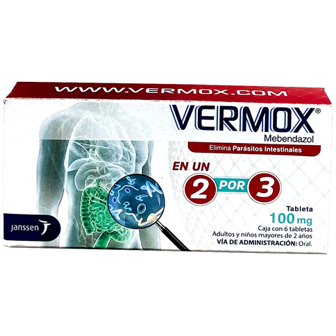 VERMOX 100 MG TAB 6