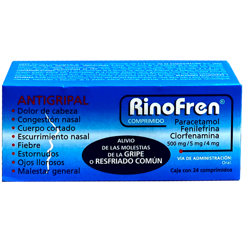 RINOFREN 500 5 4MG CPR 24