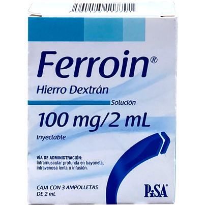 FERROIN 100 MG AMP 3X2 ML