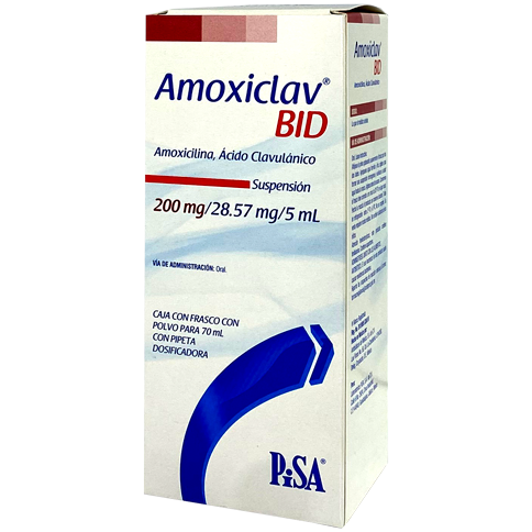 AMOXICLAV BID 200 28 57 MG SUSP70ML