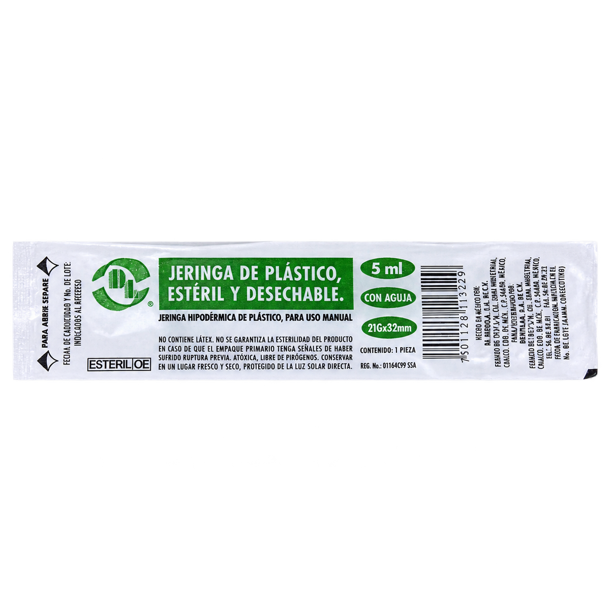 JERINGA DL 5ML 21X32MM VERDE
