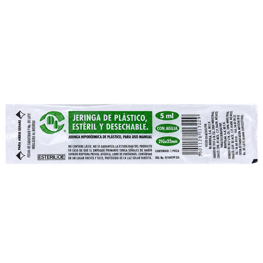 JERINGA DL 5ML 21X32MM VERDE