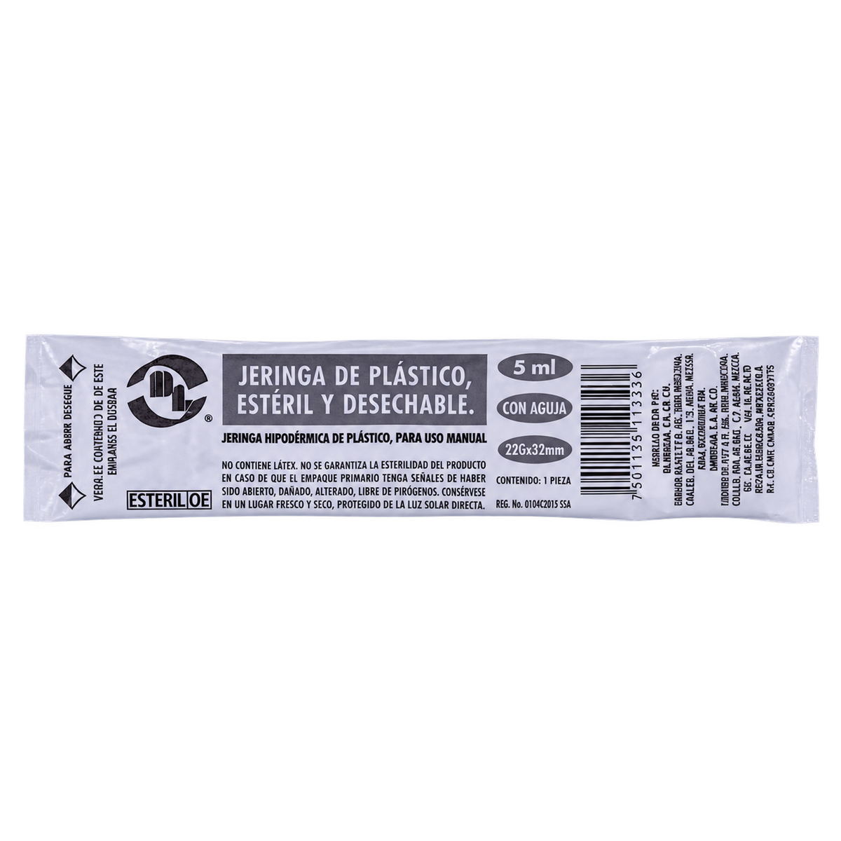 JERINGA DL 5ML 22X32MM NEGRA