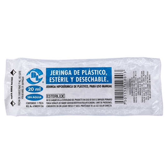 JERINGA DL 20ML SIN AGUJA