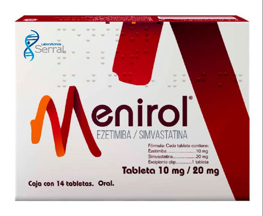 EZEMTIMIBA SIMVASTATINA MENIROL 10 20 MG TAB C 14