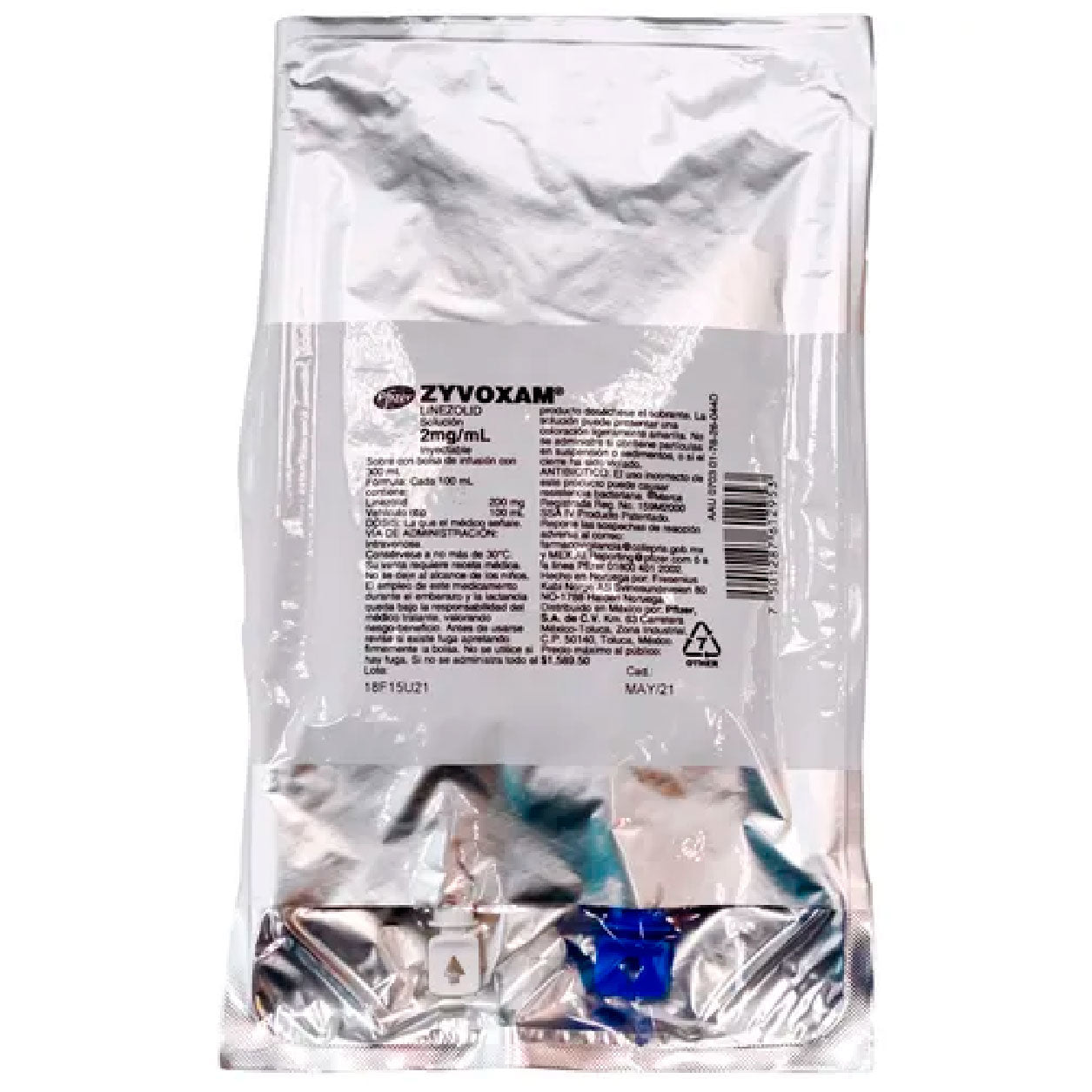 ZYVOXAM 2 MG M SOL INY 300 ML